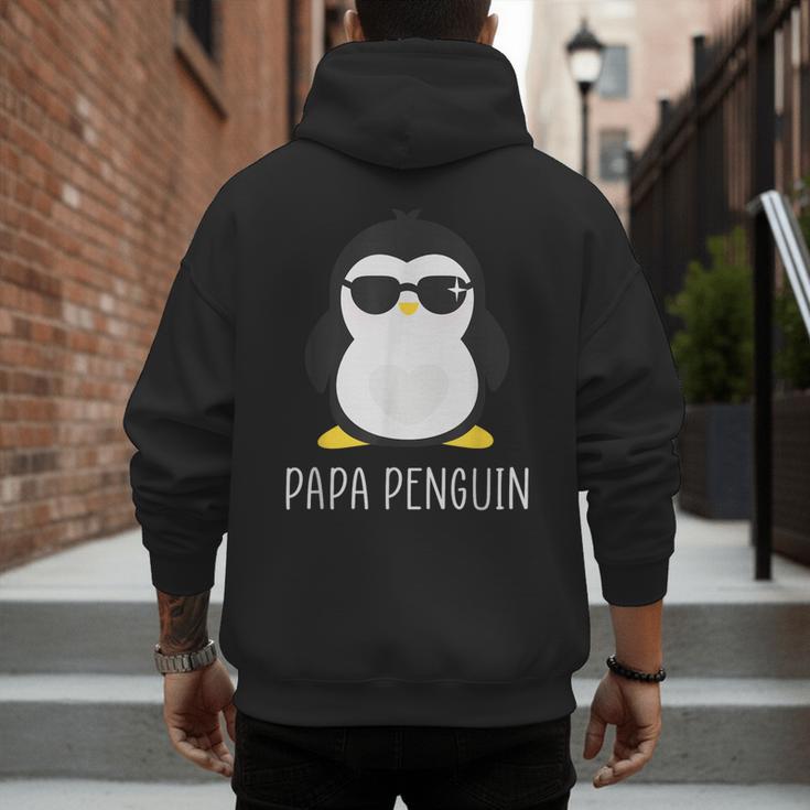 Penguin Papa Father's & Cute Dad Men's Hoodie Back Print
