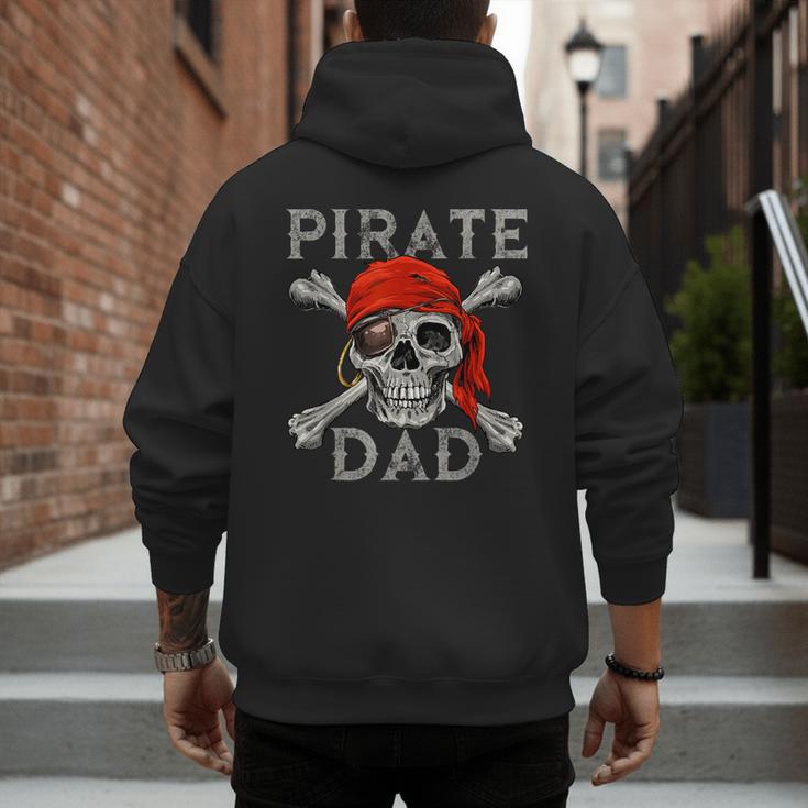 Pirate Dad Shirt Jolly Roger Crossbones Skull Halloween Men's Hoodie Back Print