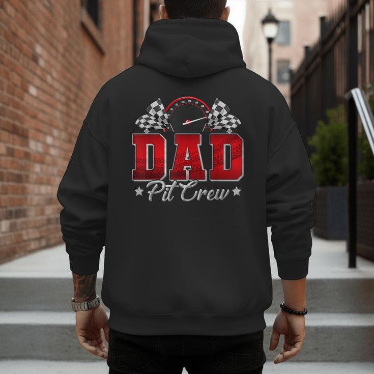 Pit Crew Race Car Racing Dad Family Birthday Party Men's Hoodie Back Print