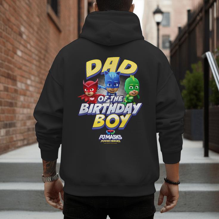 PJ Masks Group Shot Dad Of The Birthday Boy Logo Men's Hoodie Back Print