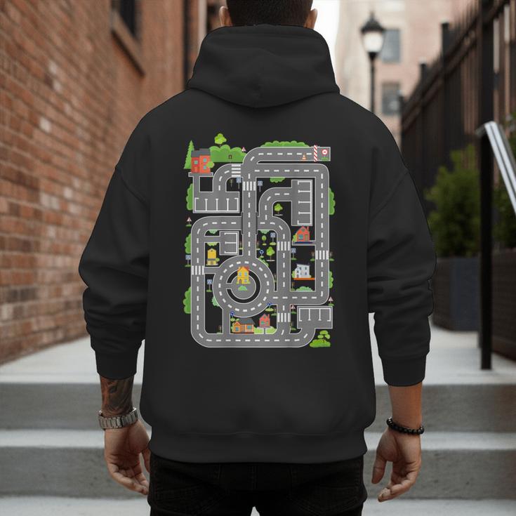 Play Cars On Dad's Back Shirt Kids And Fathers Play Men's Hoodie Back Print Play Cars On Dad's Back Shirt Kids And Fathers Play Men's Hoodie Back Print