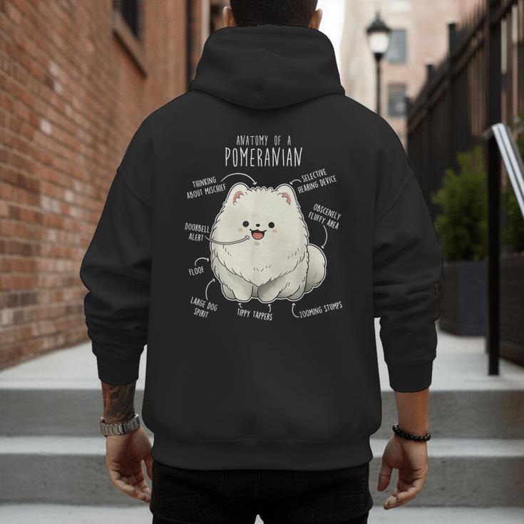 Pomeranian Anatomy Cute Pet Pom Mom Dog Dad For Men Women Girls Kids Men's Hoodie Back Print