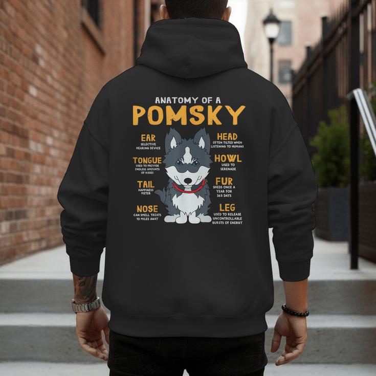 Pomsky Anatomy Dog Mom Dad Men's Hoodie Back Print