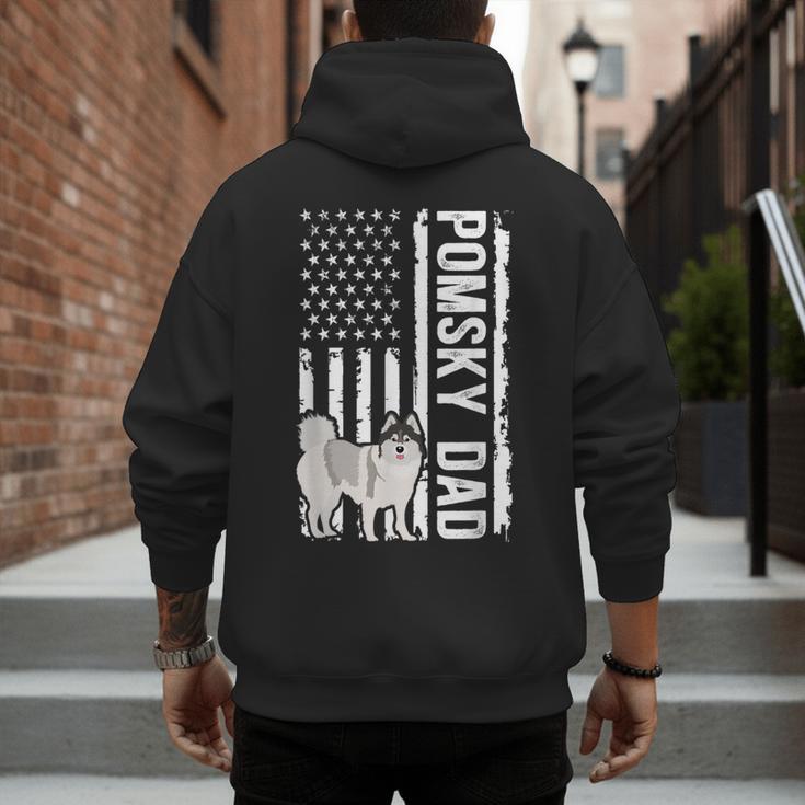 Pomsky Dad American Flag Pomsky Owner Pomsky Lover Men's Hoodie Back Print Pomsky Dad American Flag Pomsky Owner Pomsky Lover Men's Hoodie Back Print