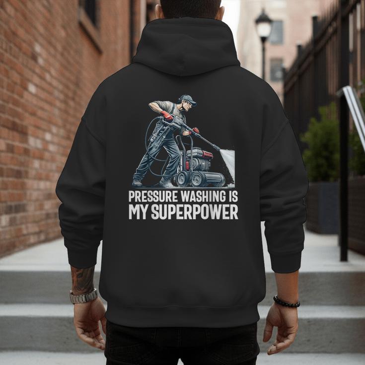 Power Washing Pressure Washing For Washer Dad Men Grandpa Men's Hoodie Back Print