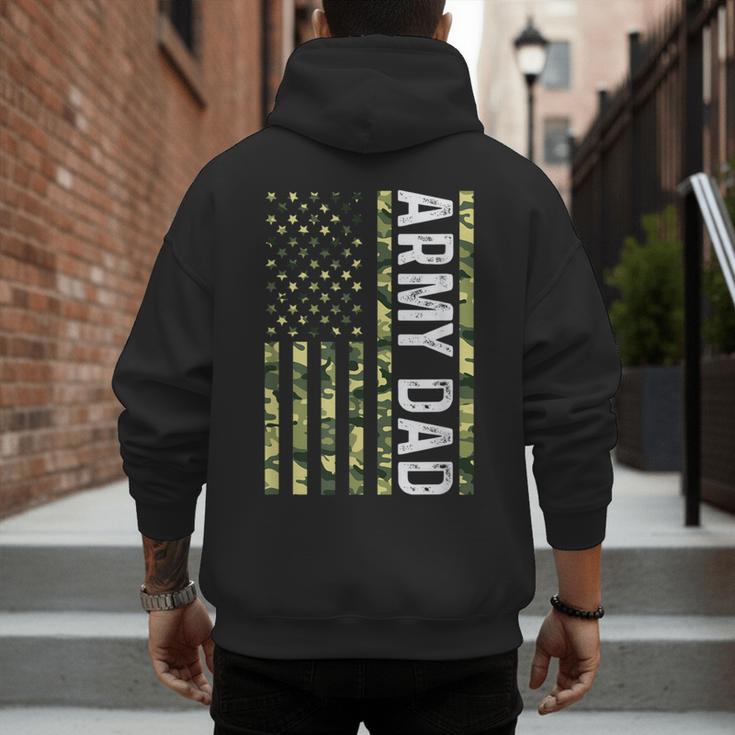 Proud Army Dad United States USA Flag For Father's Day Men's Hoodie Back Print