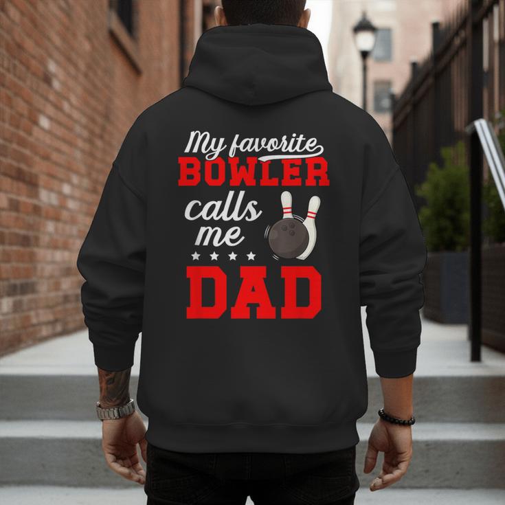 Proud Bowling Dad Of A Bowler Dad Bowling Father Men's Hoodie Back Print