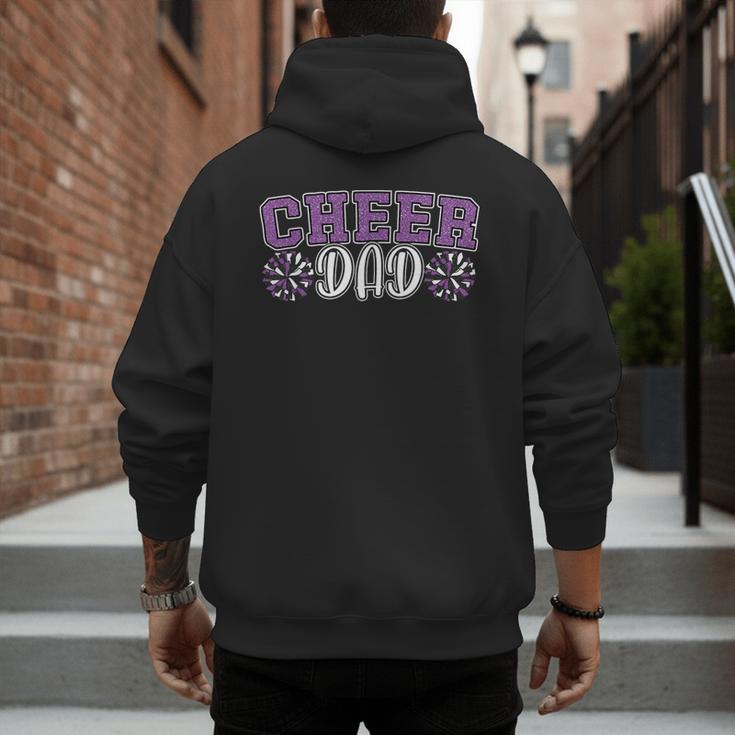 Proud Cheer Dad My Favorite Cheerleader Calls Me Dad Purple Men's Hoodie Back Print