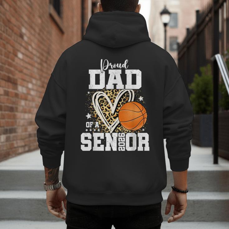 Proud Dad Of A 2026 Senior Basketball Graduation Leopard Men's Hoodie Back Print
