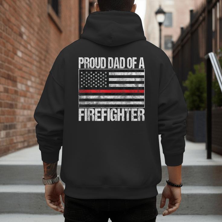 Proud Dad Of a Firefighter Fireman Parent Men's Hoodie Back Print