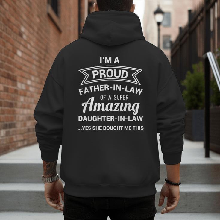 Proud Father In Law Shirt Dad Fathers Day Ideas Men's Hoodie Back Print
