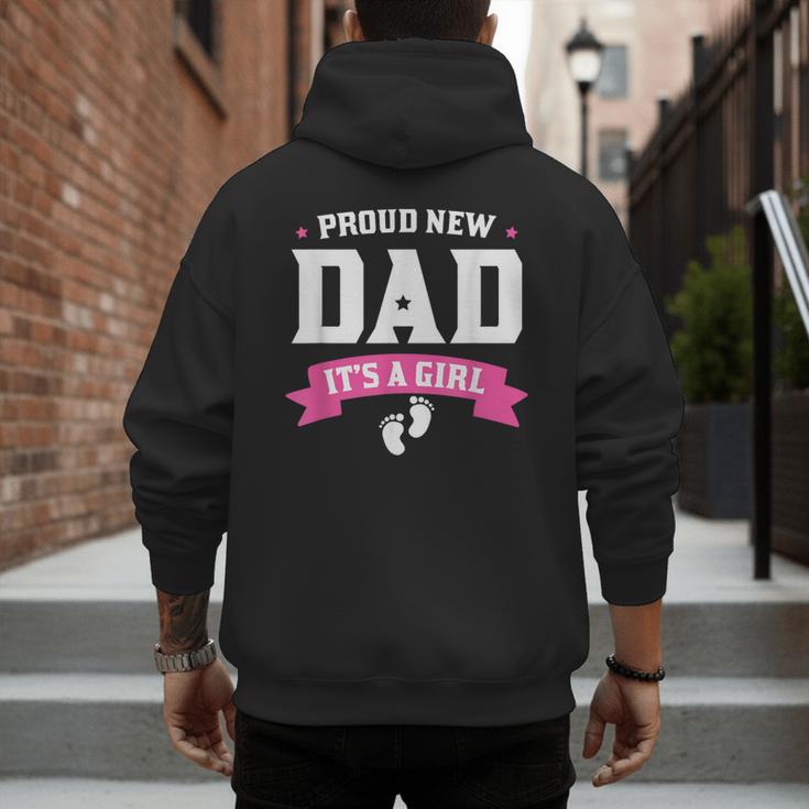 Proud New Dad Its A Girl Baby Gender Announcement Men's Hoodie Back Print
