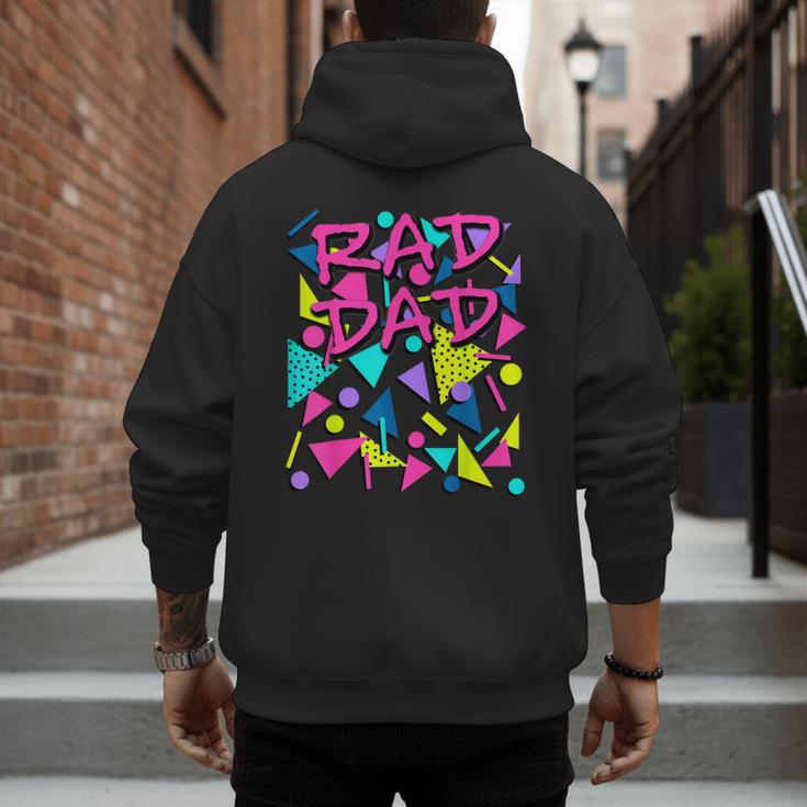 Rad Dad 80s Throwback Men's Hoodie Back Print