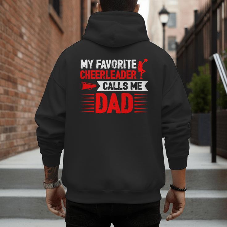 Red Cheer Dad Family Father Cheerleader Squad Men's Hoodie Back Print