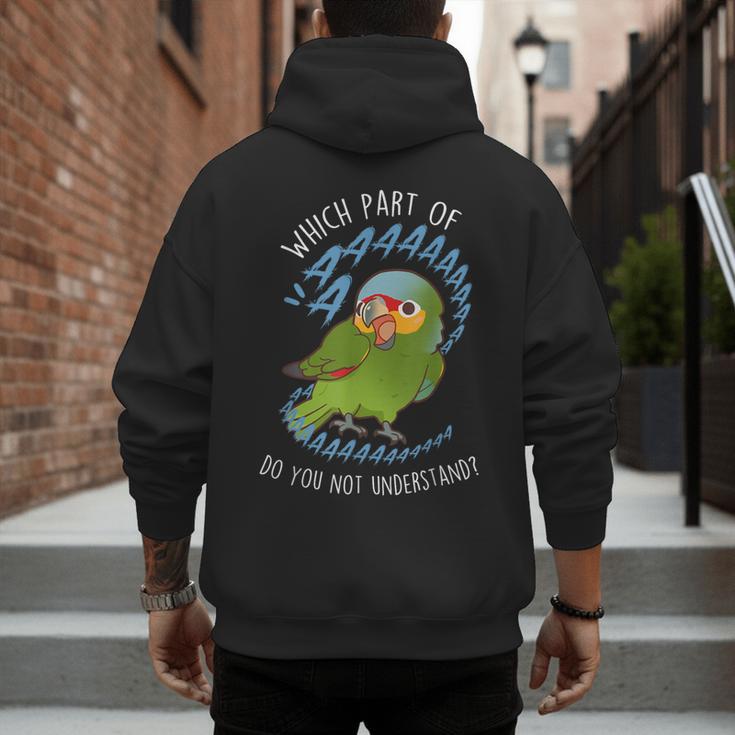 Red-Lored Amazon Parrot Aaaa Cute Pet Bird Mom Dad Men's Hoodie Back Print