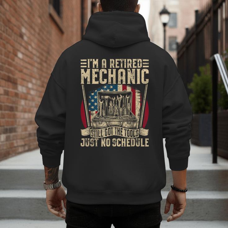 Retired Car Mechanic Tool Retirement Dad Grandpa Men Men's Hoodie Back Print