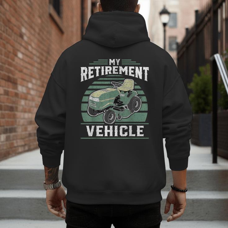 My Retirement Vehicle Riding Lawn Mower Retro Dad Men's Hoodie Back Print My Retirement Vehicle Riding Lawn Mower Retro Dad Men's Hoodie Back Print
