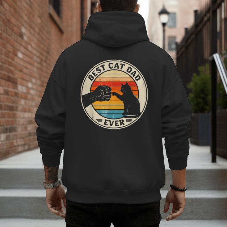 Retro Cat Dad Ever Cats Lovers For Men Women And Kids Men's Hoodie Back Print