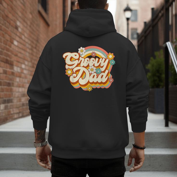 Retro Groovy Dad Family Birthday 60s 70s Hippie Costume Men's Hoodie Back Print