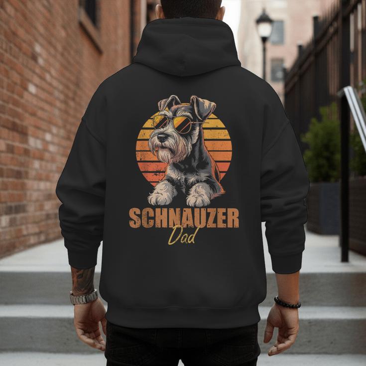 Retro Miniature Schnauzer Dad Vintage Dog Lovers Men's Hoodie Back Print