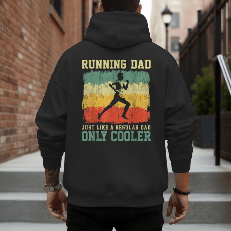Retro Running Dad Runner Marathon Athlete Humor Outfit Men's Hoodie Back Print