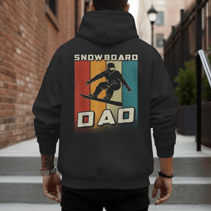 Retro Snowboard Dad Snowboarding Father Snowboarder Dad Men's Hoodie Back Print