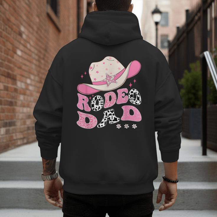 Rodeo Dad Pink Cowgirl 1St Birthday Family Matching Men's Hoodie Back Print