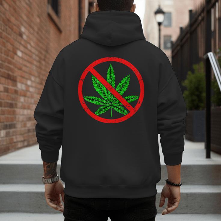 Say No Cannabis Anti-Marijuana Retro Weed Parent Dad Mom Men's Hoodie Back Print