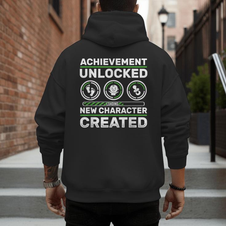 Schwangerschaft Verknden Geschenk Zocker New Character Created Pregnancy Announcement Dad Gamer Men's Hoodie Back Print