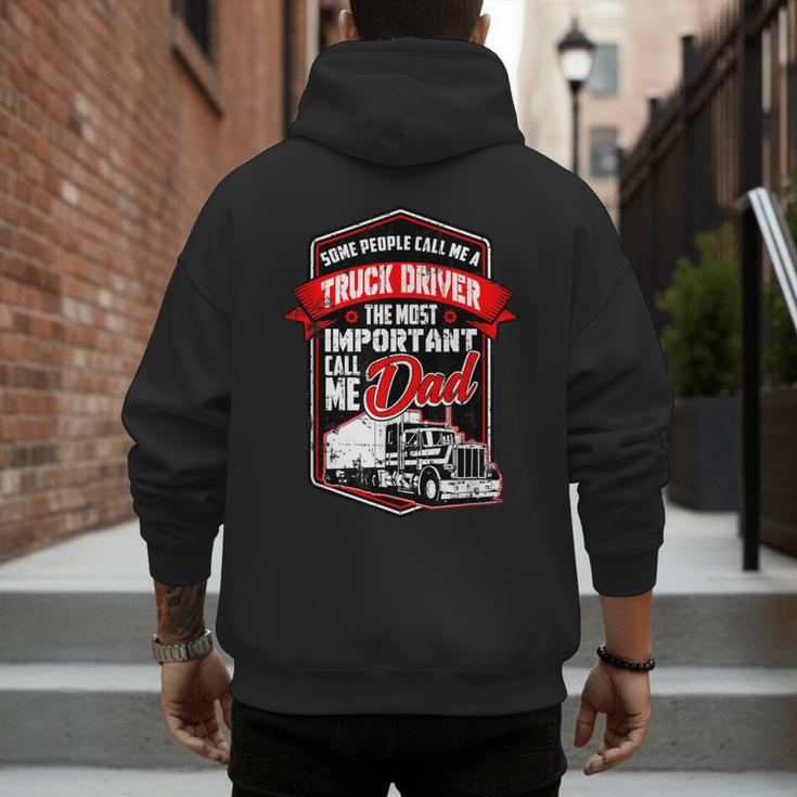 Semi Truck Driver For Truckers And Dads Small Men's Hoodie Back Print