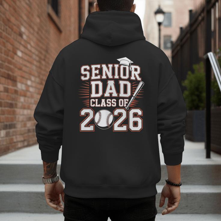 Senior Dad Class Of 2026 Graduate Baseball 2026 Graduation Men's Hoodie Back Print
