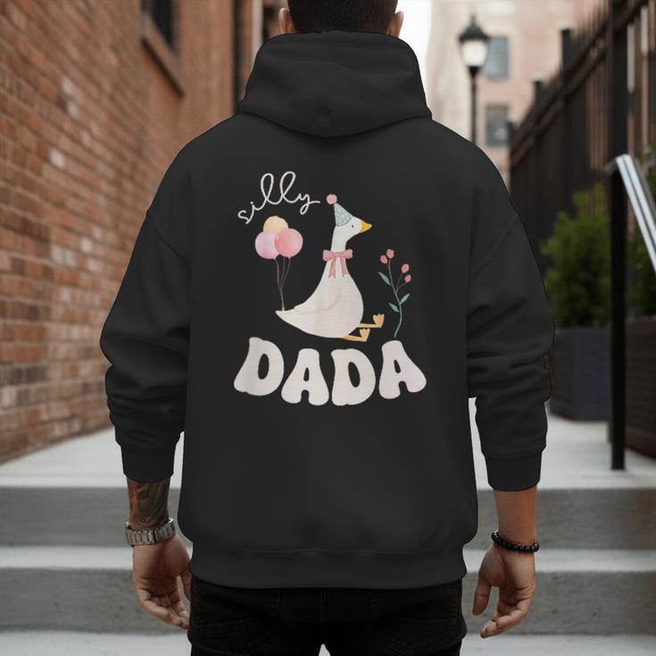 Silly Dada Silly Goose Dad Birthday Family Matching Party Men's Hoodie Back Print