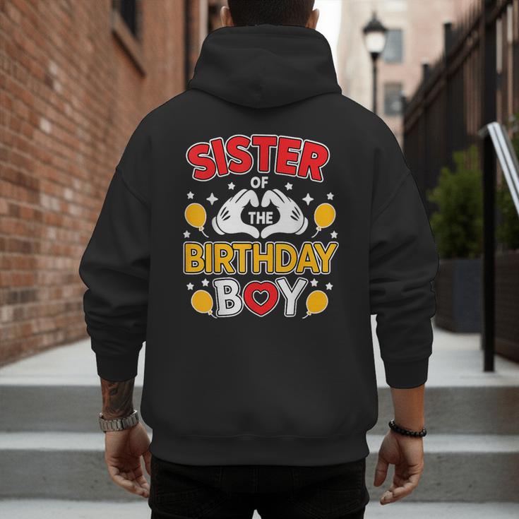 Sister Of The Birthday Boy Family Matching Dad Mom Men's Hoodie Back Print