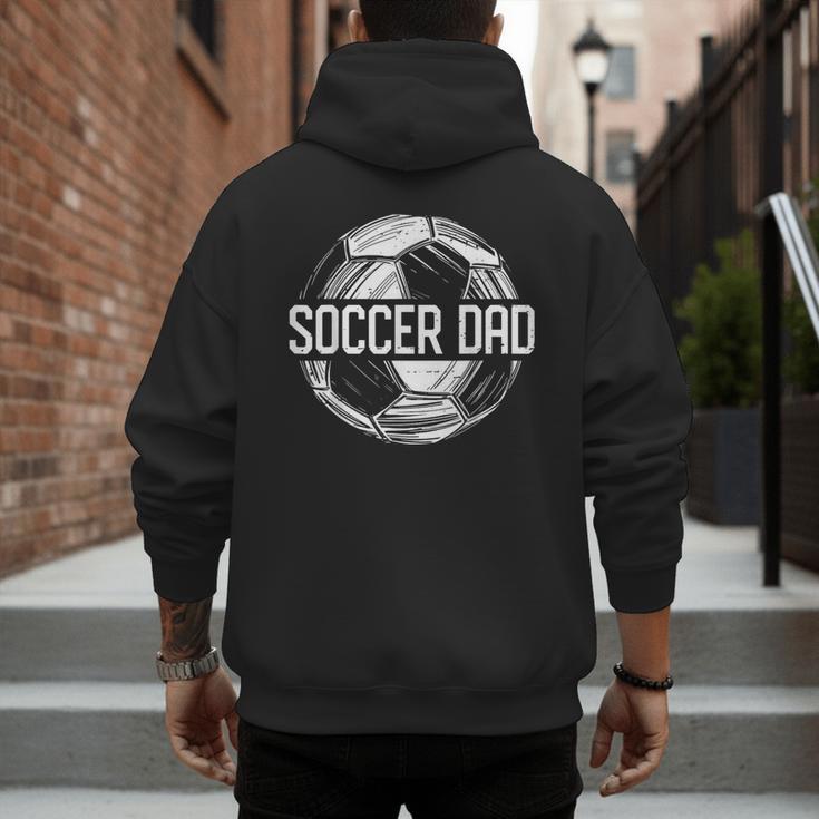 Soccer Dad Family Matching Team Player Sport Lover Papa Men's Hoodie Back Print