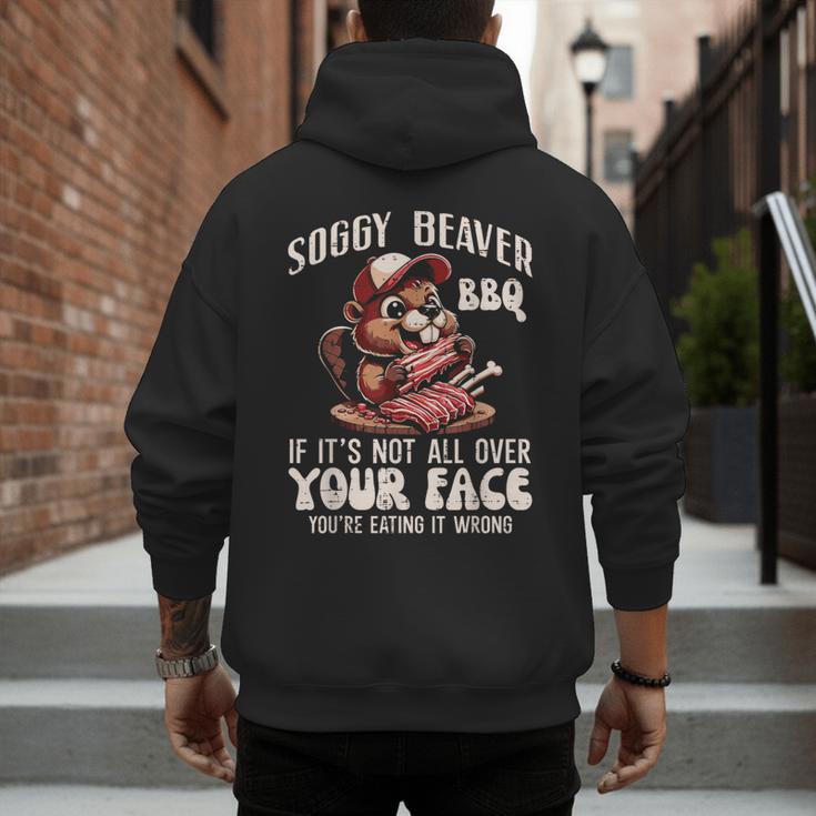 Soggy Beaver Bbq Barbecue Grill Master Humor Dad Men Men's Hoodie Back Print Soggy Beaver Bbq Barbecue Grill Master Humor Dad Men Men's Hoodie Back Print