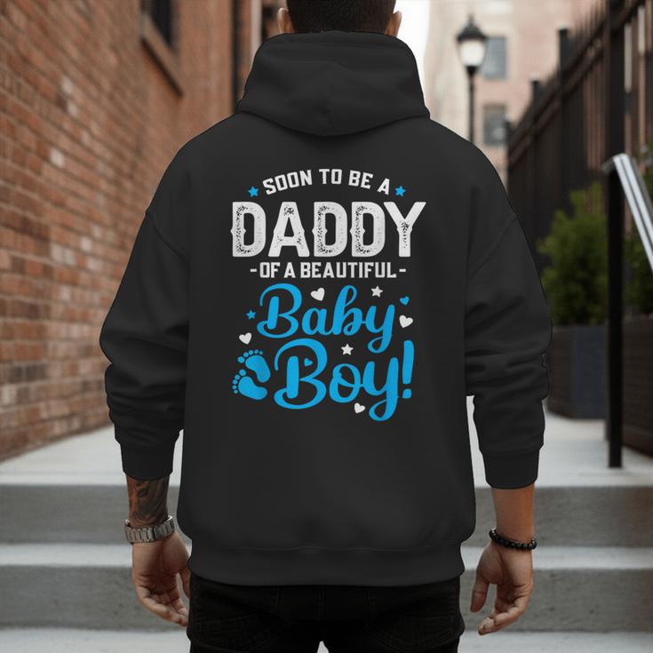 Soon To Be A Daddy Of A Baby Boy New Dad Expecting Father Men's Hoodie Back Print