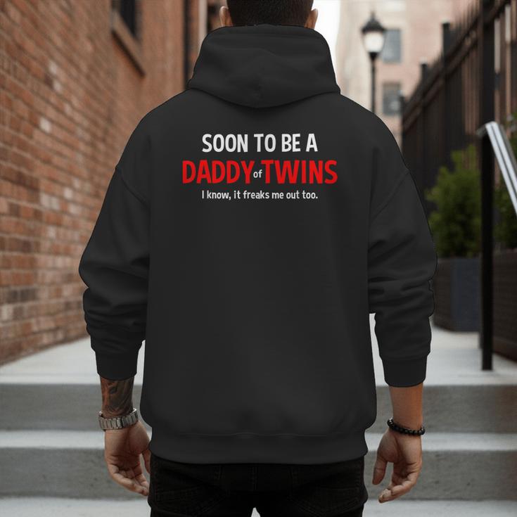 Soon To Be A Daddy Of Twins Expecting Father Men's Hoodie Back Print