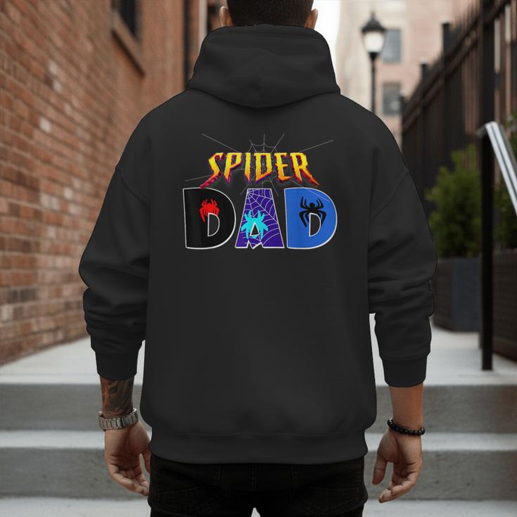 Spider Dad Shirt Birthday Fathers Day Halloween Costumes Pjs Men's Hoodie Back Print