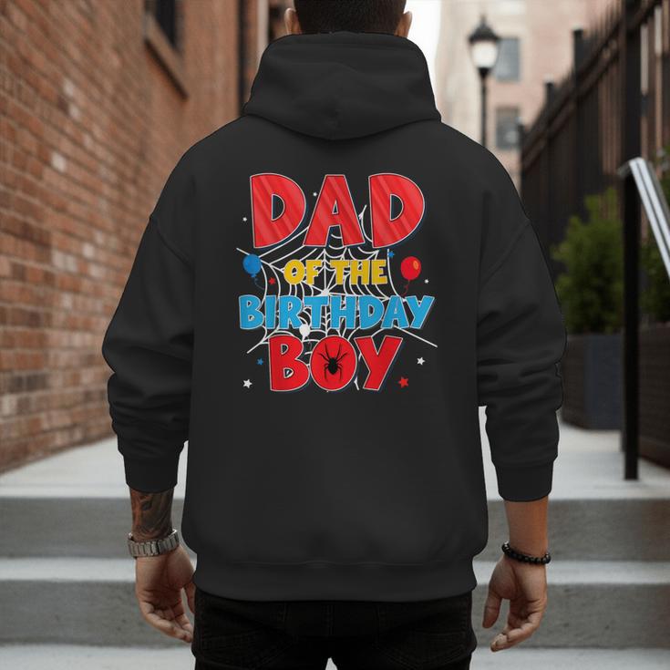 Spider Web Family Matching Dad Of The Birthday Boy Men's Hoodie Back Print