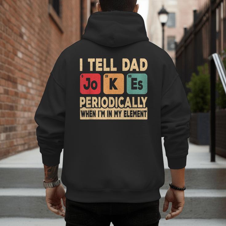 I Tell Dad Jokes Periodically Retro Papa Fathers Day Men Men's Hoodie Back Print
