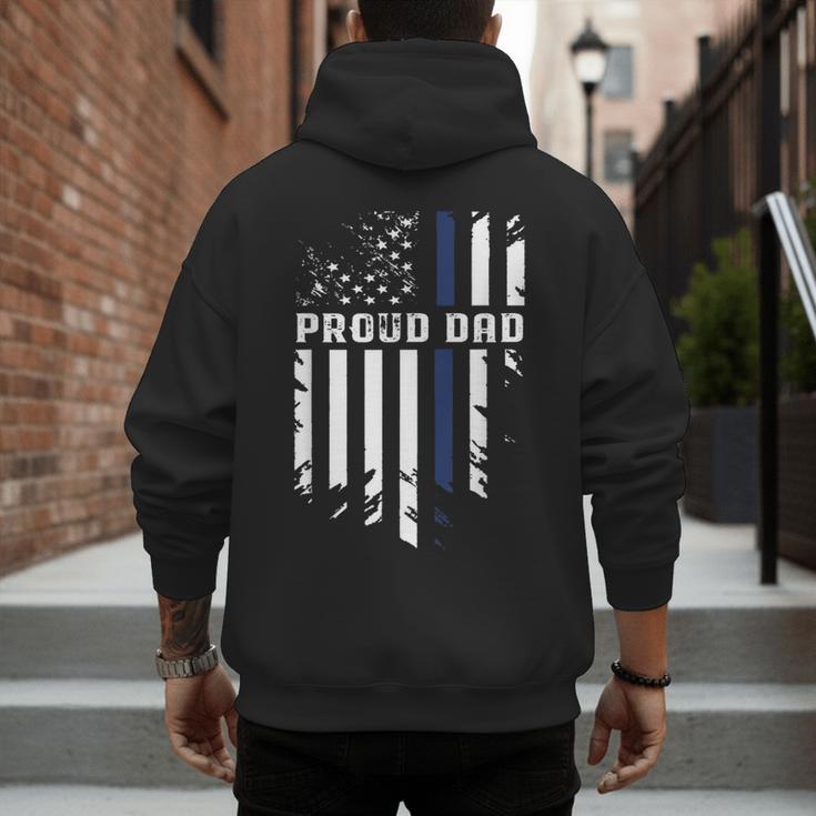 Thin Blue Line Proud Dad Police Family T-Shirt Men's Hoodie Back Print Thin Blue Line Proud Dad Police Family T-Shirt Men's Hoodie Back Print