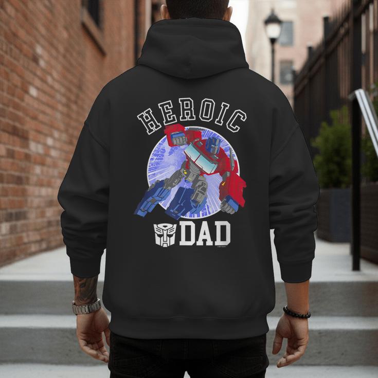 Transformers Father's Day Optimus Prime Heroic Dad Vintage Men's Hoodie Back Print