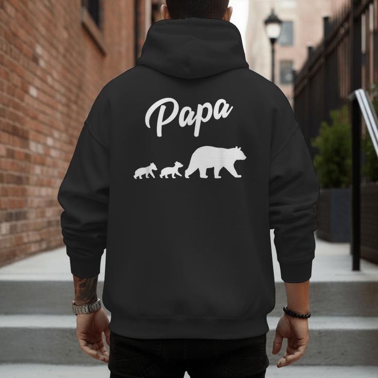 Twin Dad Papa Bear Two Cubs 2 Kids Men's Hoodie Back Print