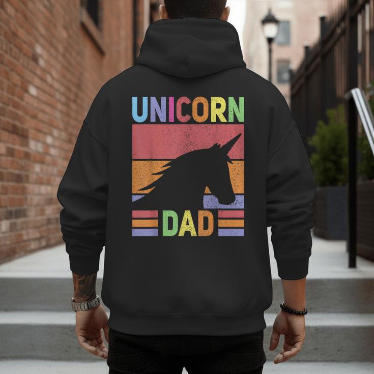 Unicorn Birthday Outfit Dad Unicorn Costume Bday Dad Unicorn Men's Hoodie Back Print