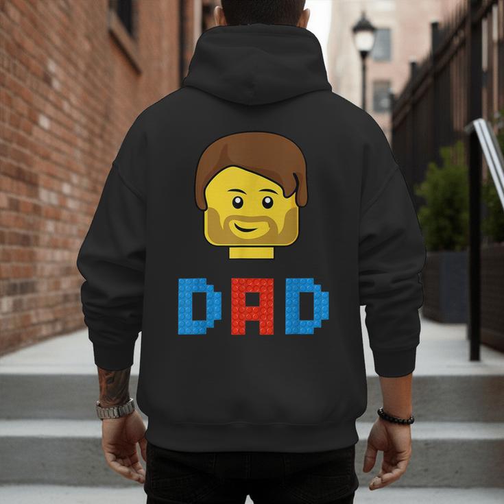 Unique Family Dad Master Builder Building Bricks Blocks Men's Hoodie Back Print