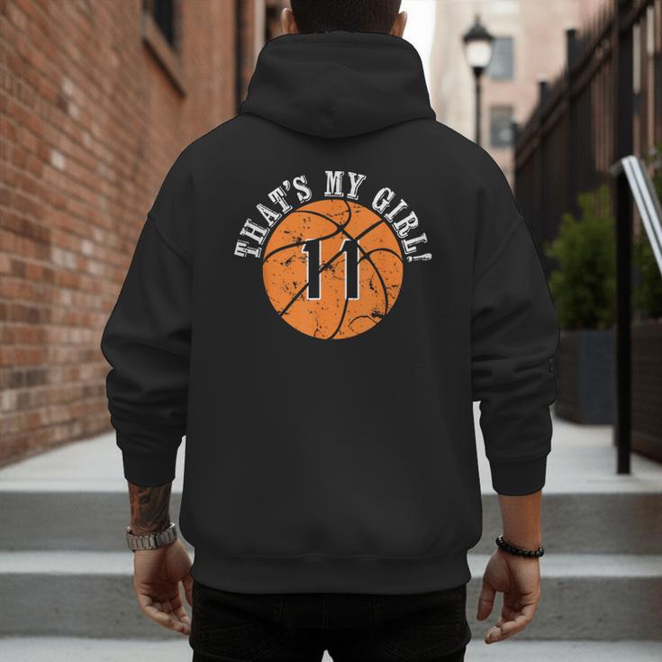 Unique That's My Girl 11 Basketball Player Mom Or Dad Men's Hoodie Back Print