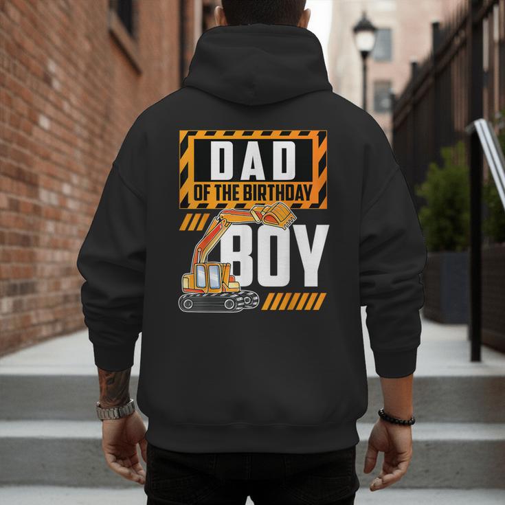 Vehicle Construction Excavator Dad Of The Birthday Boy Small Men's Hoodie Back Print
