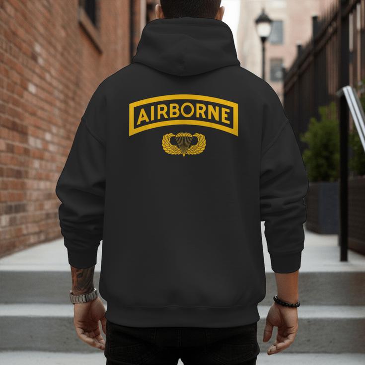 Vintage Airborne Veteran Paratrooper For Men Dad T-Shirt Men's Hoodie Back Print