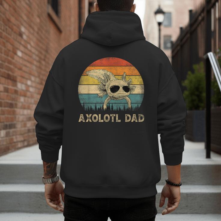 Vintage Axolotl Dad Axolotl Lovers Daddy Father's Day Men's Hoodie Back Print Vintage Axolotl Dad Axolotl Lovers Daddy Father's Day Men's Hoodie Back Print