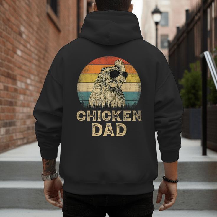 Vintage Chicken Dad Chicken Lovers Daddy Father's Day Men's Hoodie Back Print